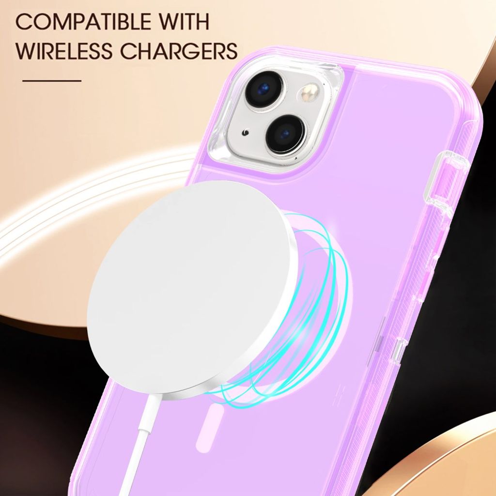 iPhone 15 MagSafe Cover - Gennemsigtig Lilla