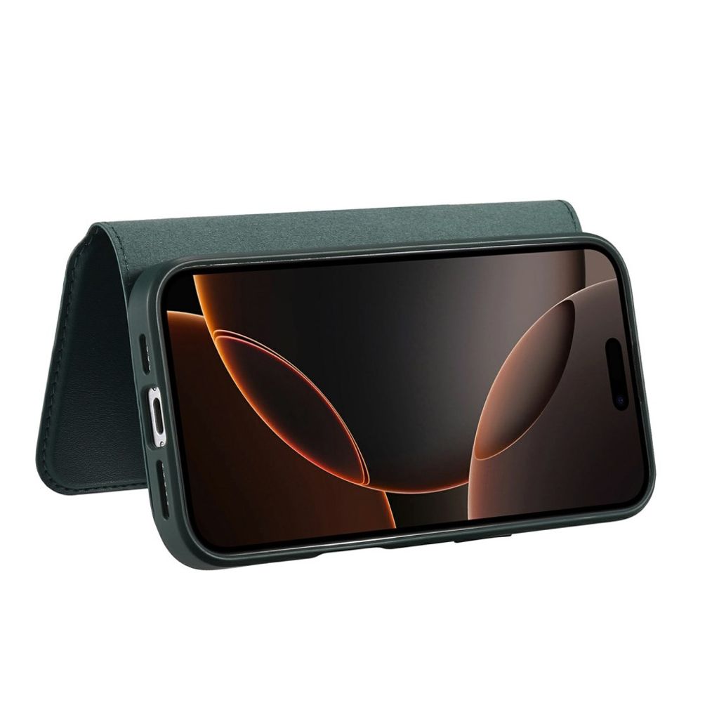 CASENEO iPhone 15 Pro MagSafe Wallet Cover Detachable Wallet - Green