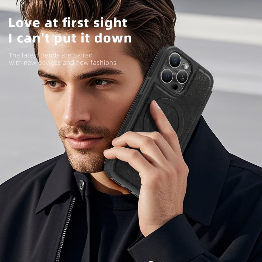 iPhone 14 Pro Max Wallet Cover MagSafe RFID Blocking - Black