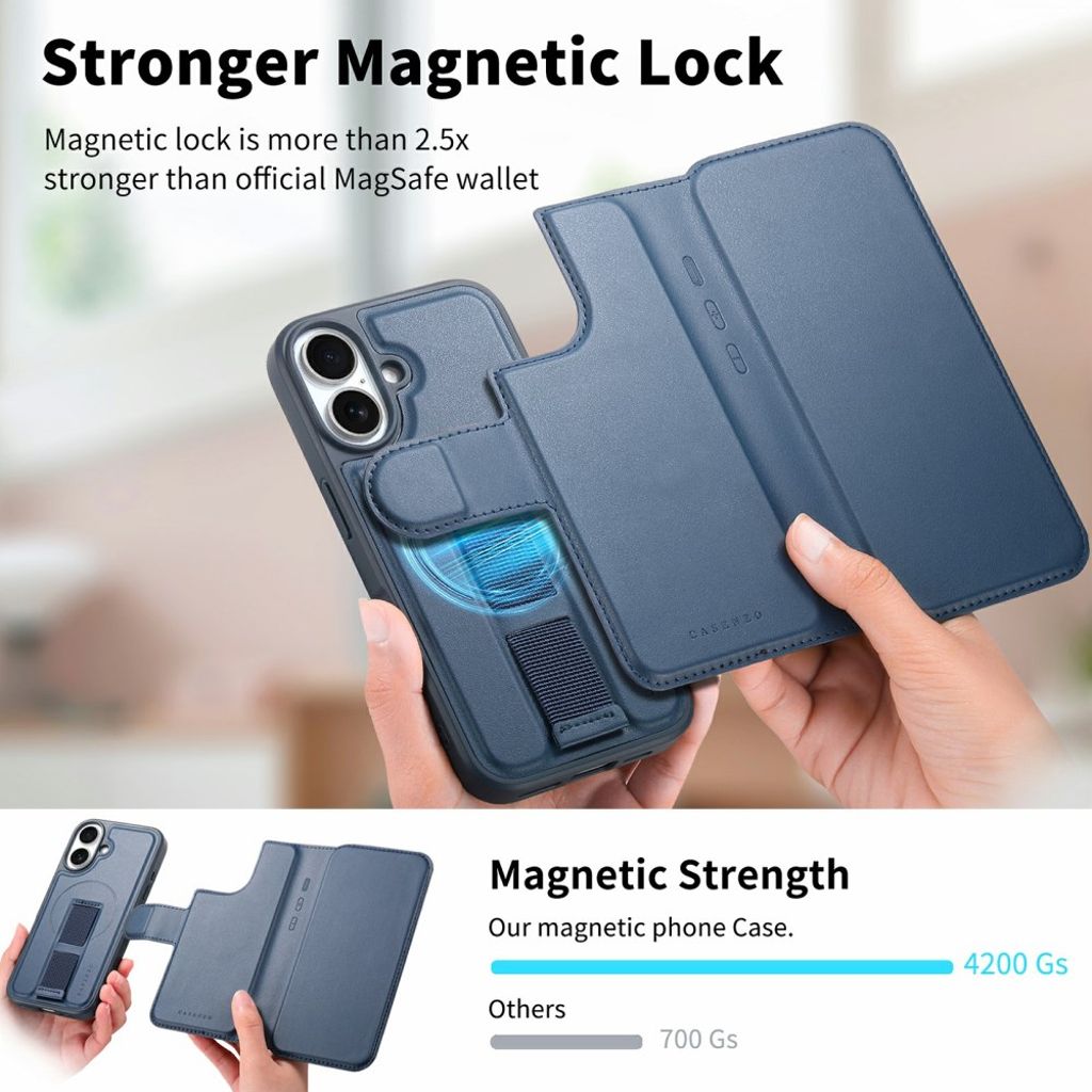 CASENEO iPhone 16 Cover with Stand - Blue