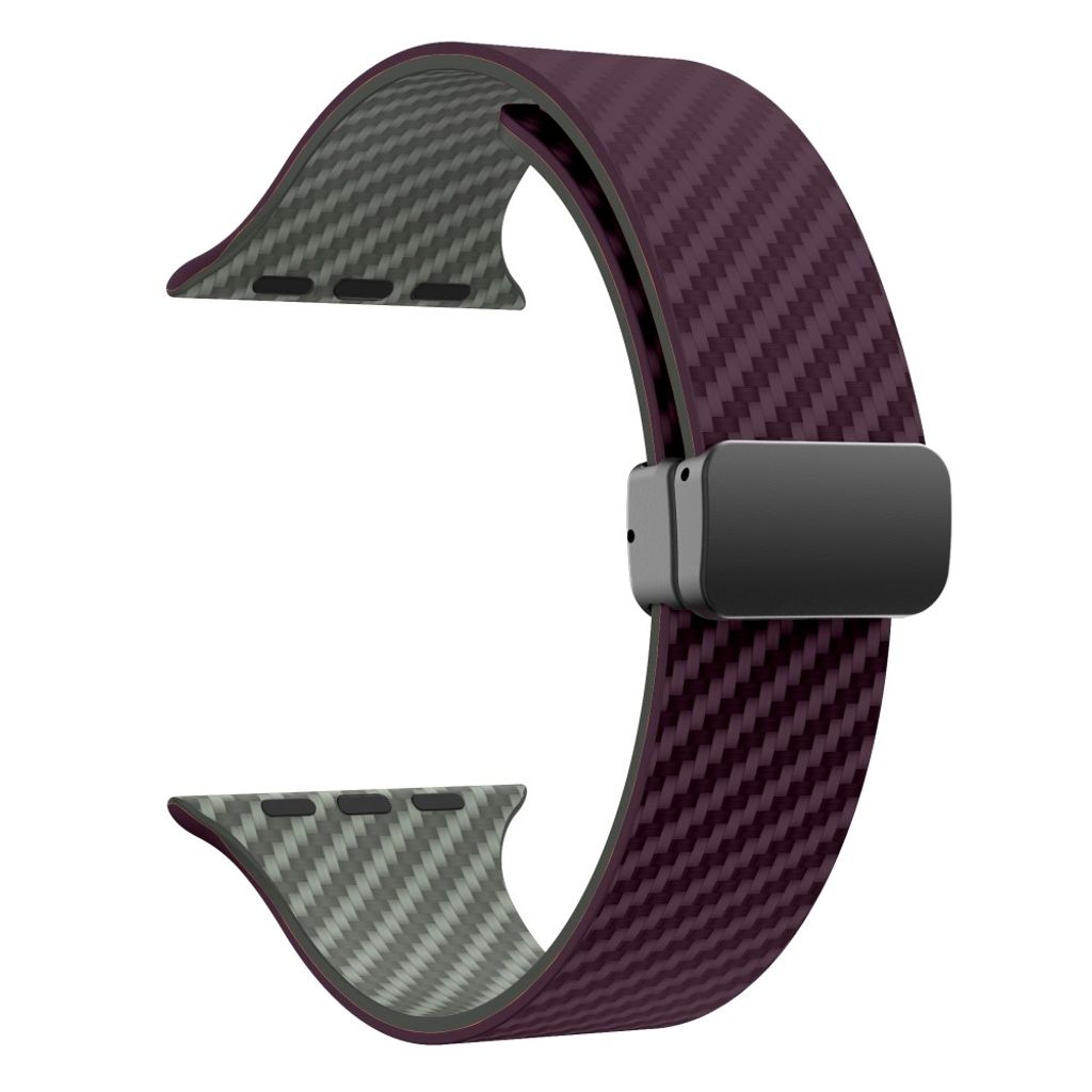 Apple Watch 49 / 46 / 44 / 42mm Klockarmband kolfibertextur - Lila