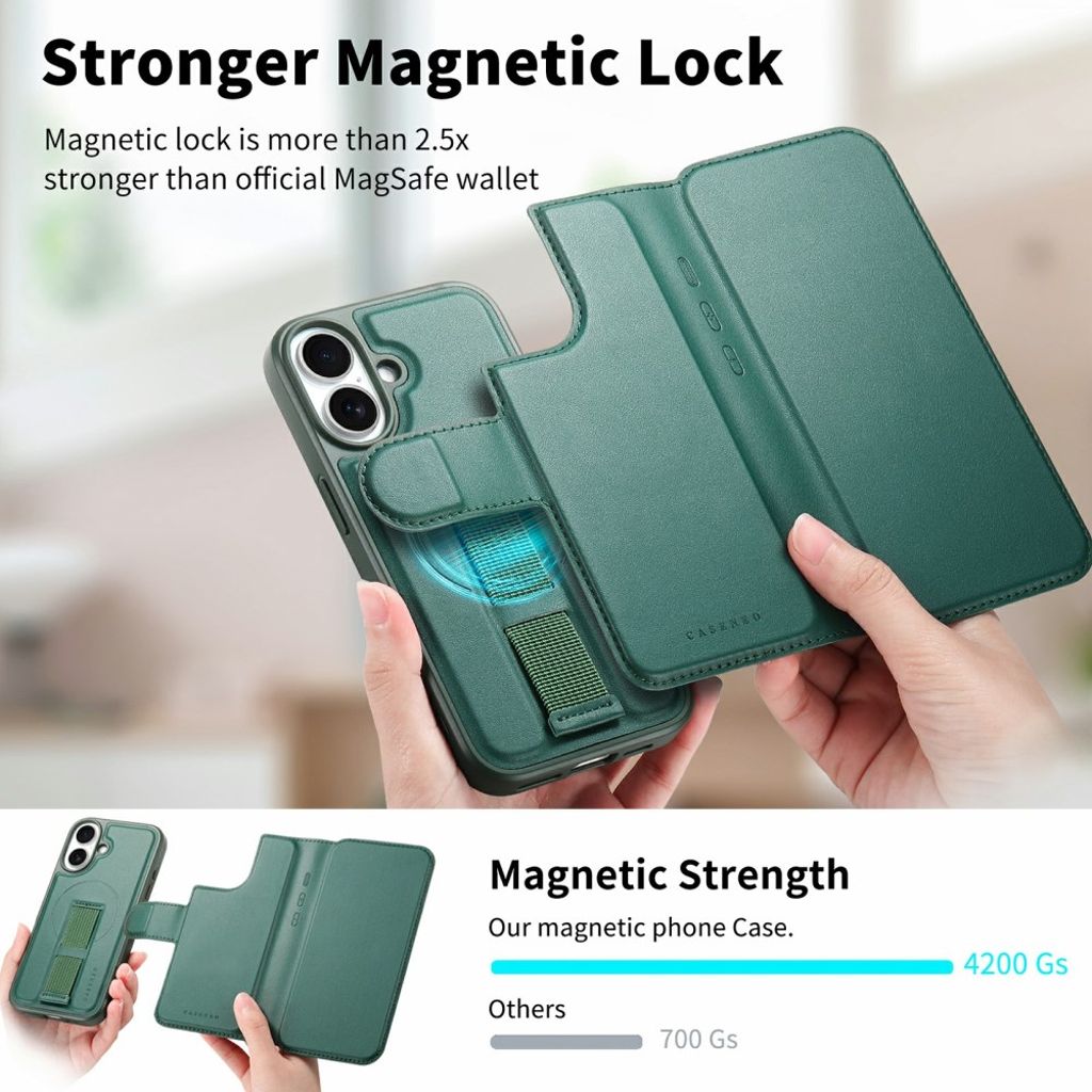 CASENEO iPhone 16 Cover with Stand - Green