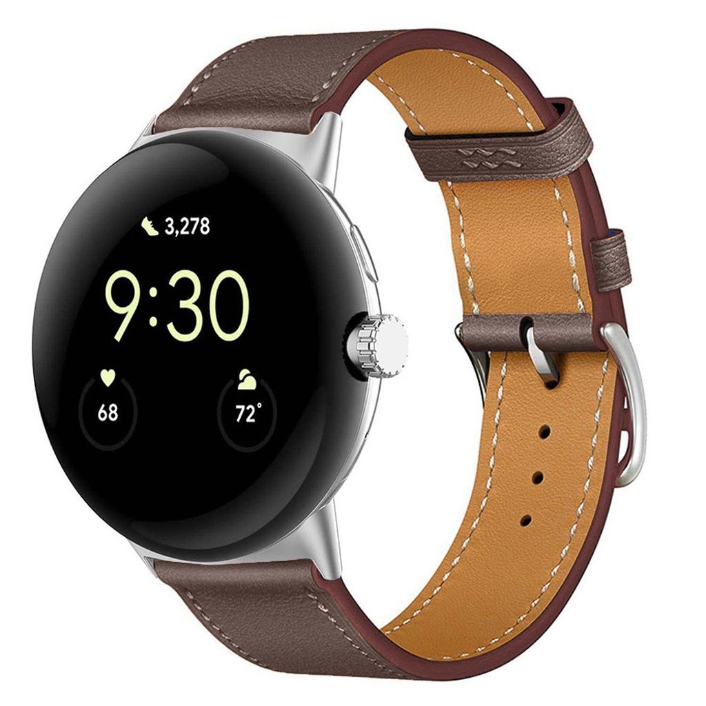 Google Pixel Watch 3 45 mm Kellonranneke nahkaa - tummanruskea