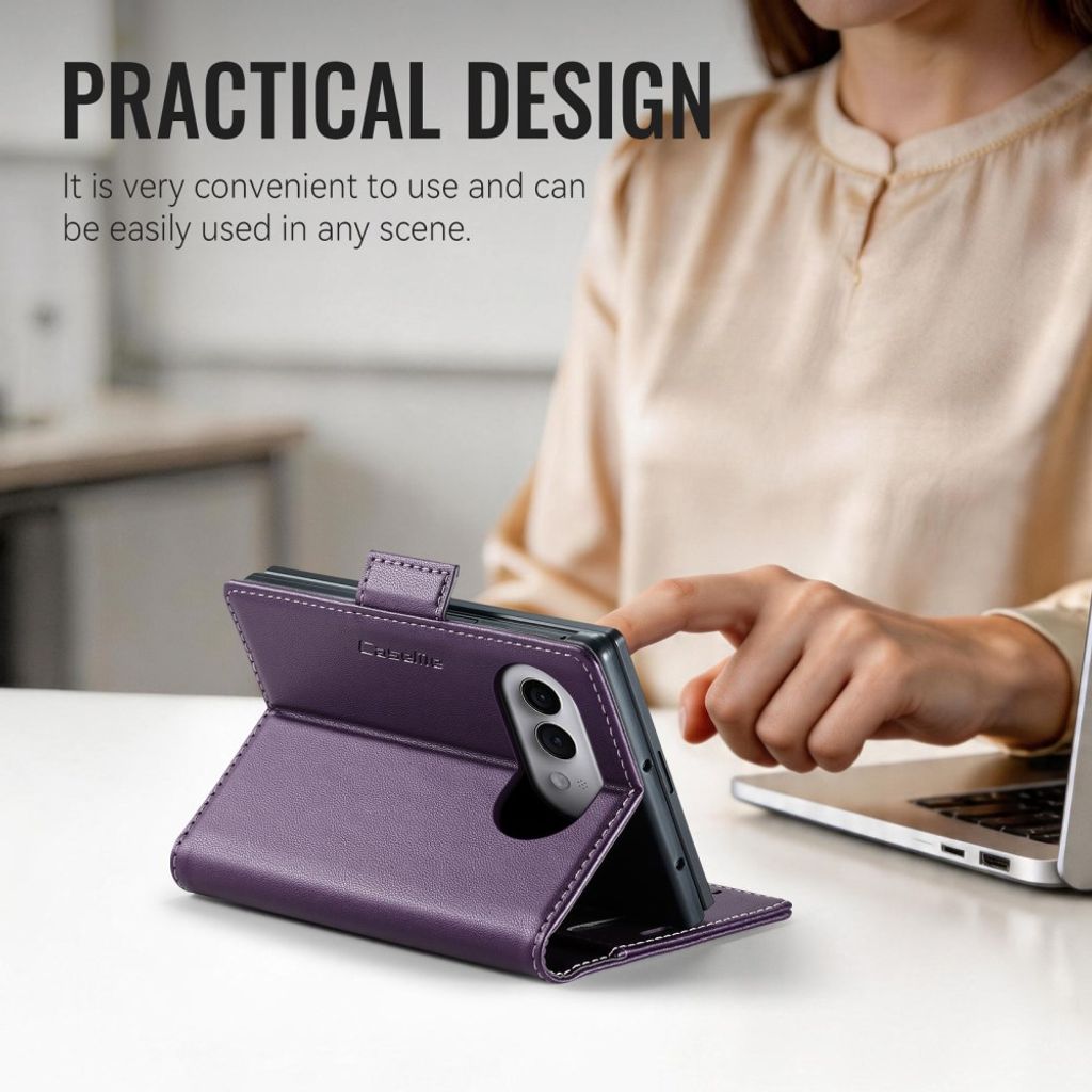 CASEME iPhone Duo Lompakkokotelo RFID-suojauksella - Violetti
