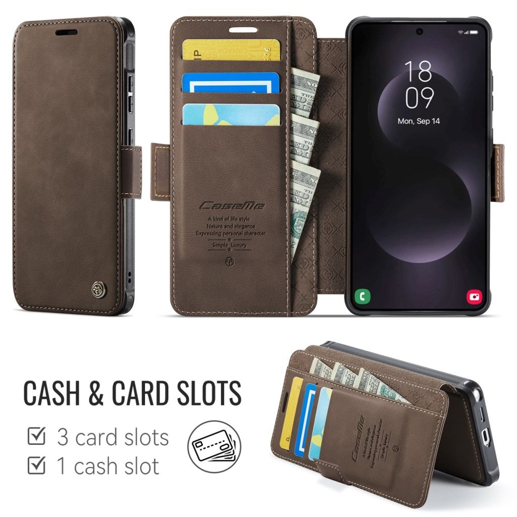 CASEME 053  Samsung Galaxy S25 Ultra  Flip Cover MagSafe RFID-blokerende - Brun