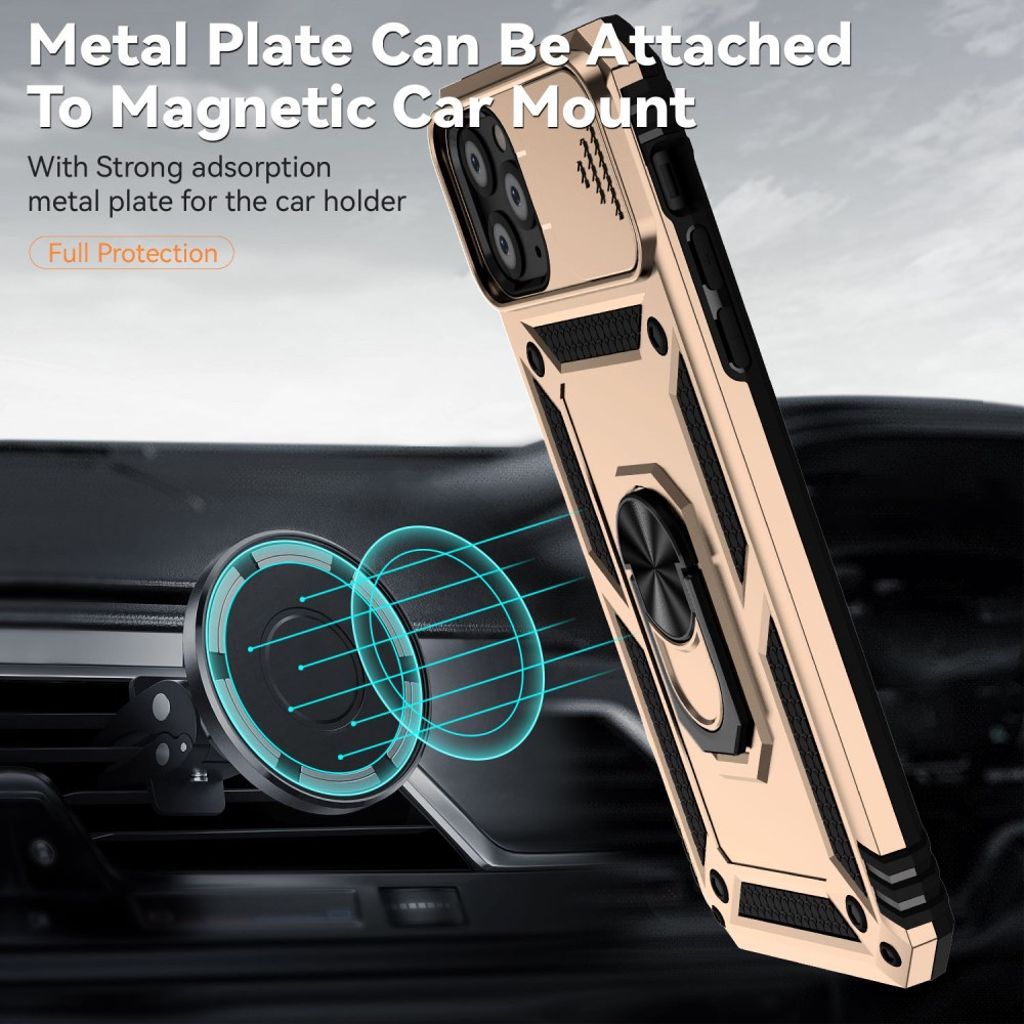 iPhone 11 Pro Cover med Ringholder - Guld