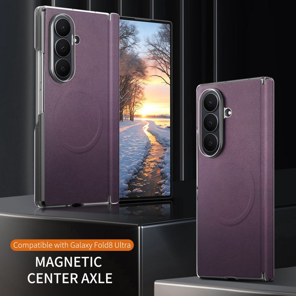 Samsung Galaxy Z Fold8 Ultra MagSafe Kuori PU-nahkaa - Violetti