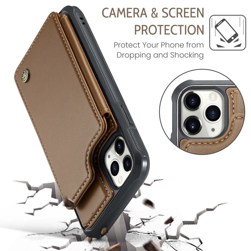 CASEME iPhone 11 Pro Cover med 5 Kortplads - Brun
