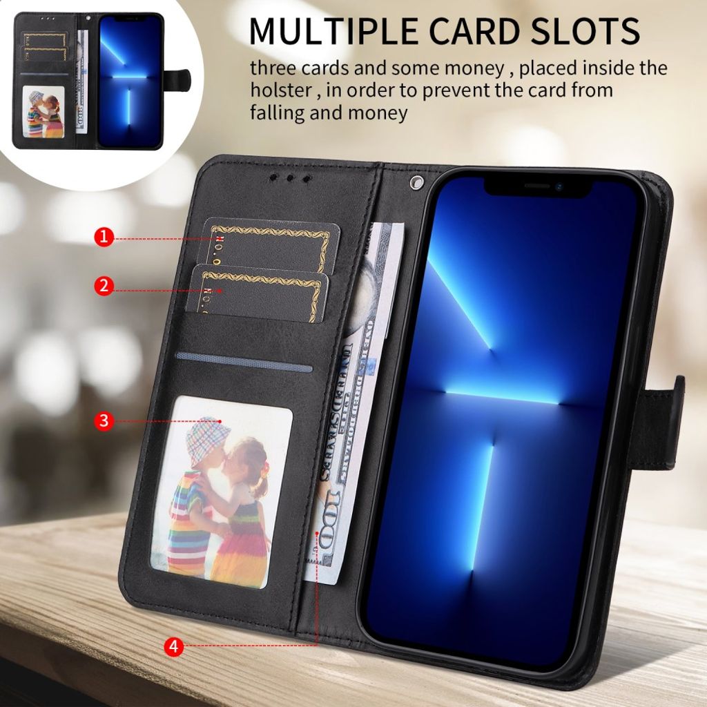 Motorola Moto G86 Power 5G / G86 5G Wallet Cover With Stand – Black