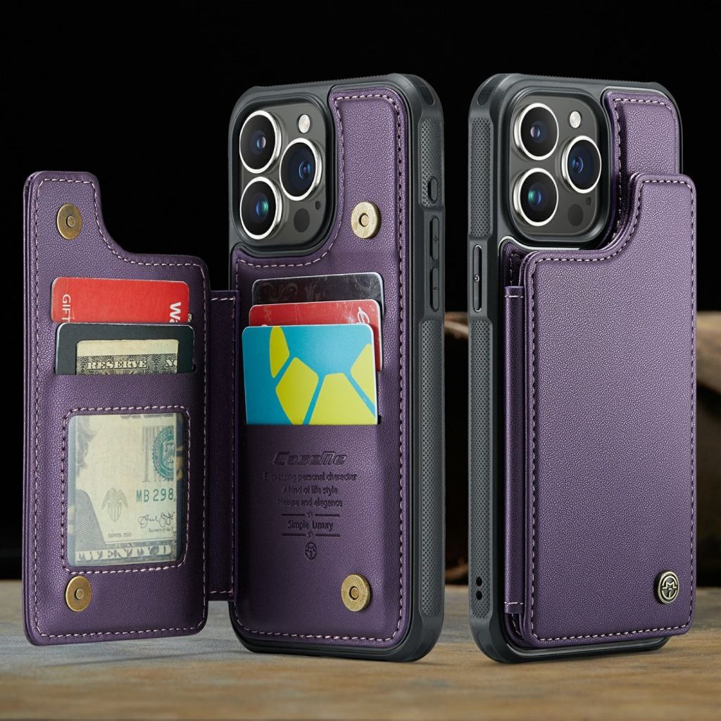 CASEME C22 Wallet Case for iPhone 16 Pro Max – Purple