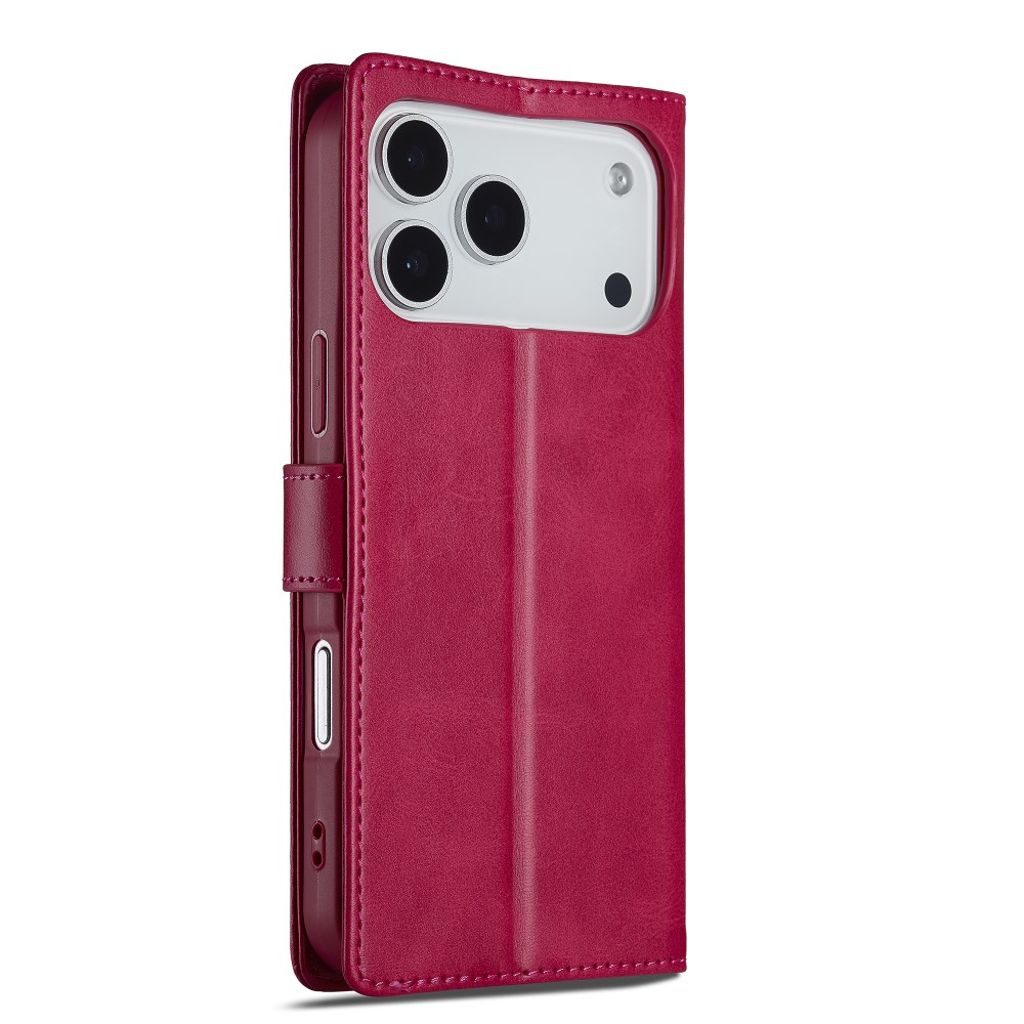 LC.IMEEKE iPhone 17 Pro Pung-cover med Stander - Lyserød