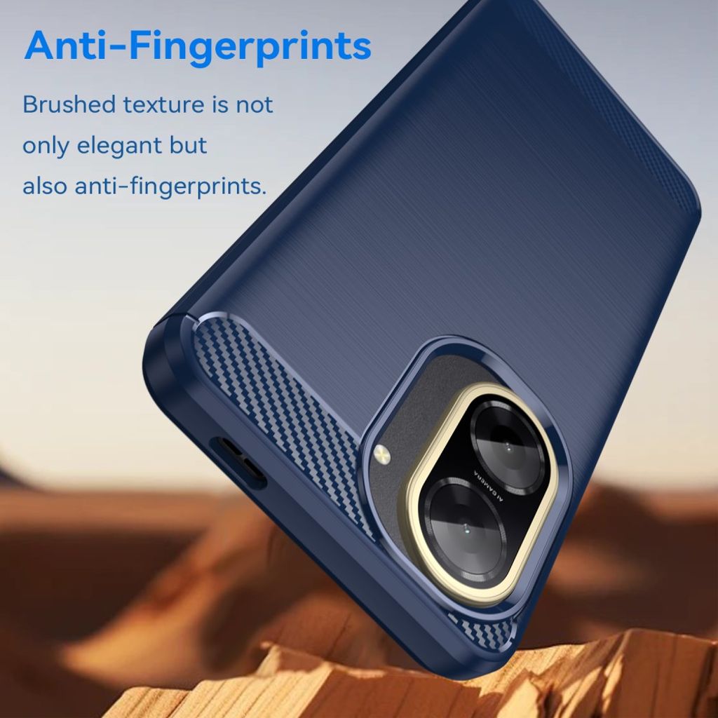 xiaomi redmi a5 4g case protective phone case carbon fiber texture brushed - blue