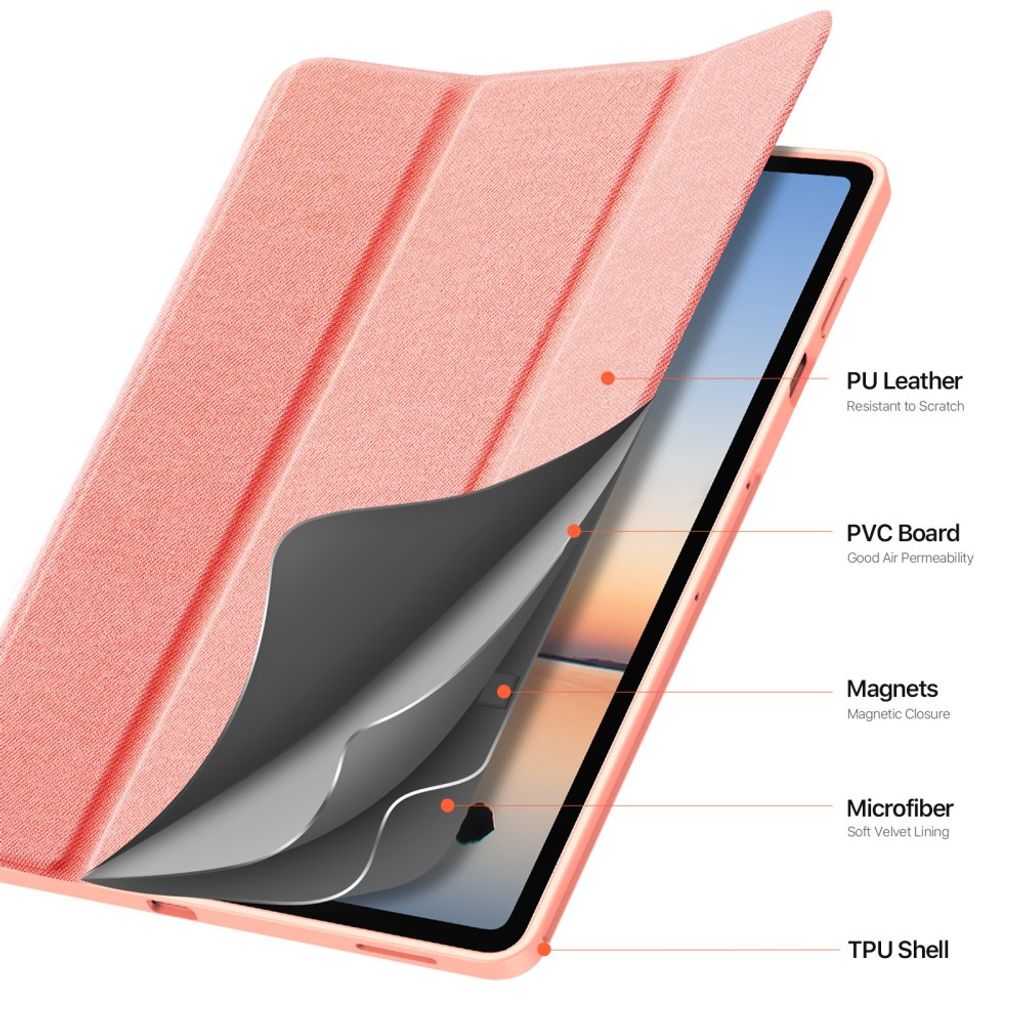 DUX DUCIS Samsung Galaxy Tab S12 Plus Tri-Fold Cover - Lyserød