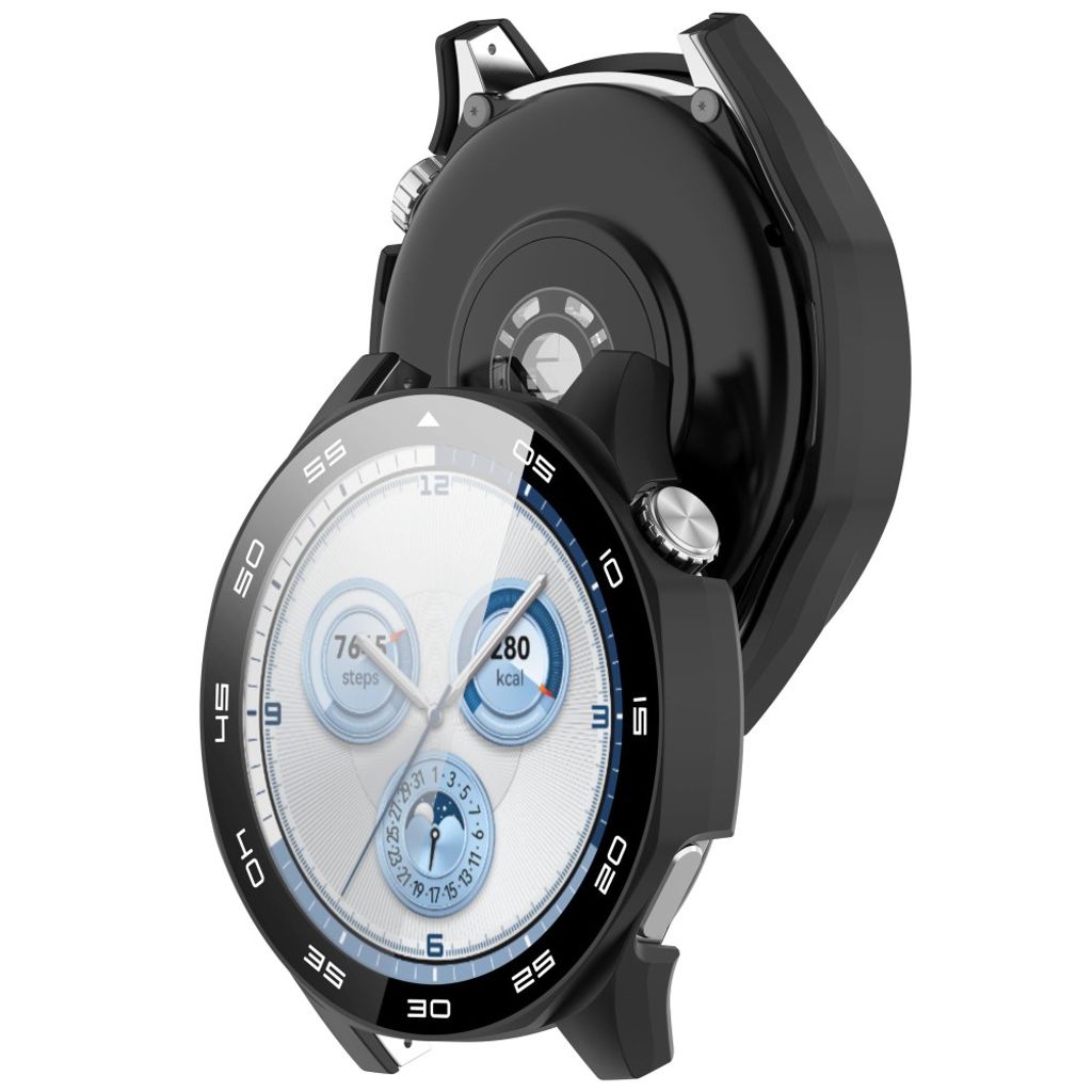 Huawei Watch GT 5 46mm Cover med Skærmbeskyttelse med kantmarkering – sort