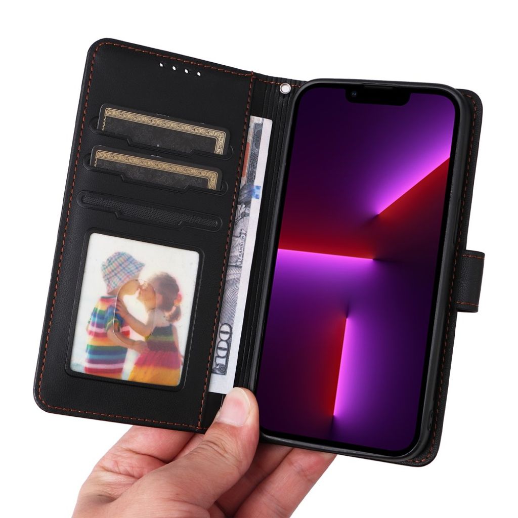 BETOPNICE iPhone 13 Pro Max 2-in-1 Wallet Cover RFID-estävä – Musta