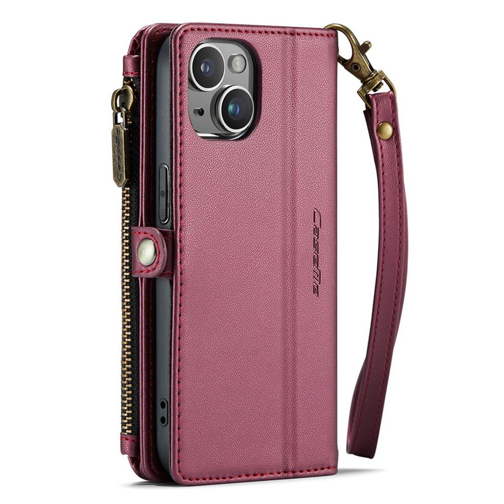 CASEME iPhone 14 Wallet Cover med Kortholder/Stativ/RFID-blokerende - Rød