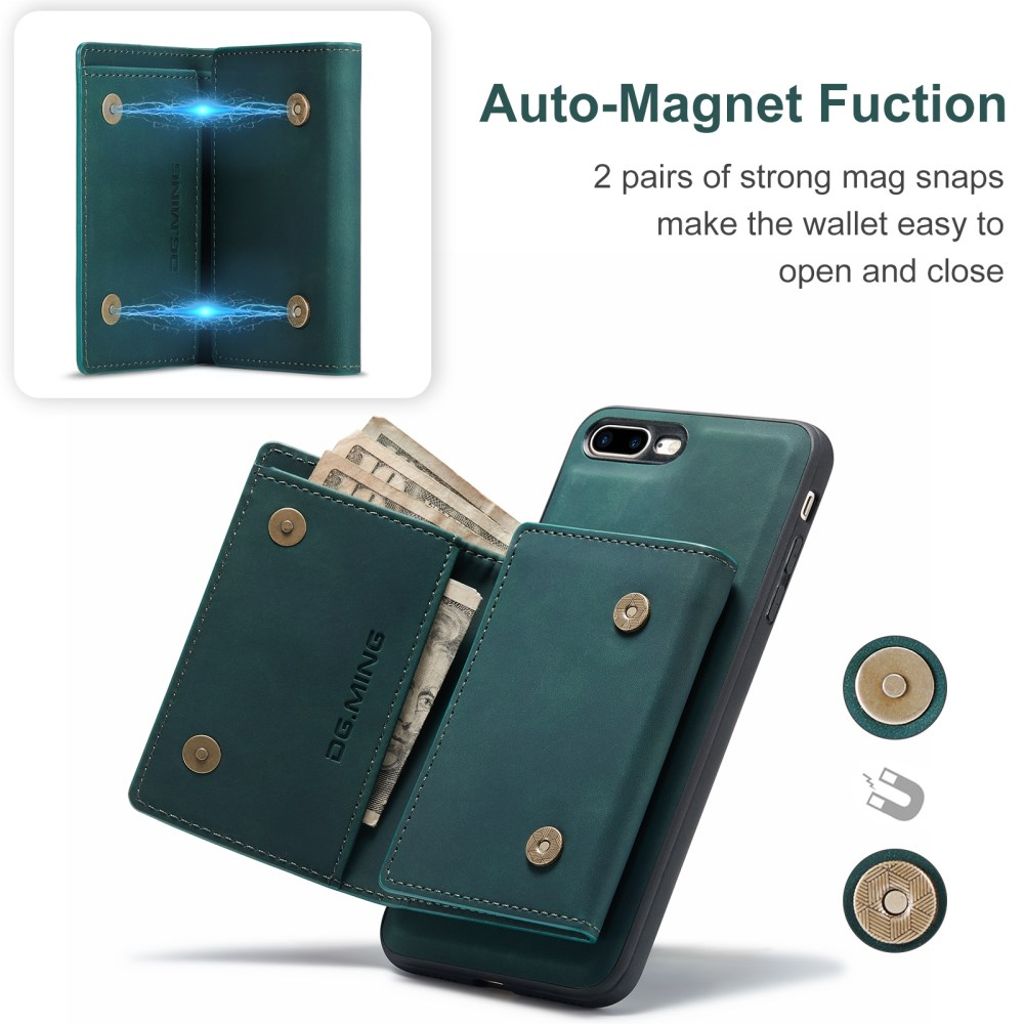 DG.MING iPhone 7 Plus / 8 Plus Cover med Pung - Grøn