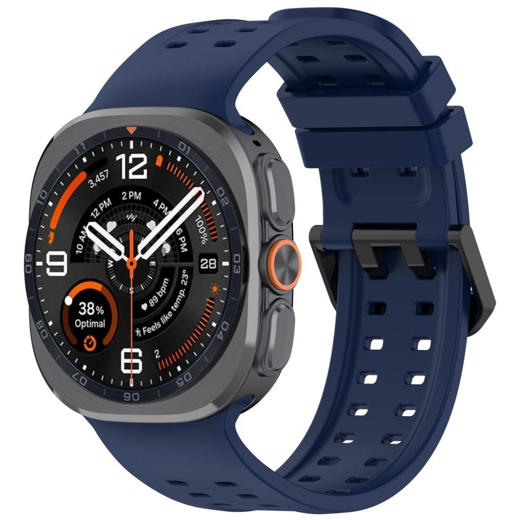 Samsung Galaxy Watch Ultra/Ultra2 silikon klokkerem med dobbeltstiftspenne - Mørkblå