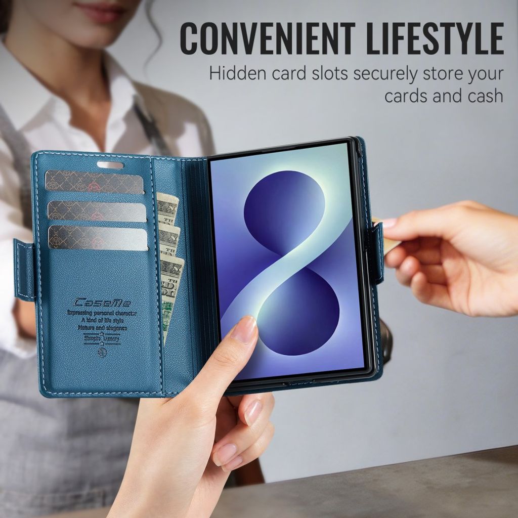 CASEME Samsung Galaxy Z Fold8 Flip Cover med RFID blokering - Blå