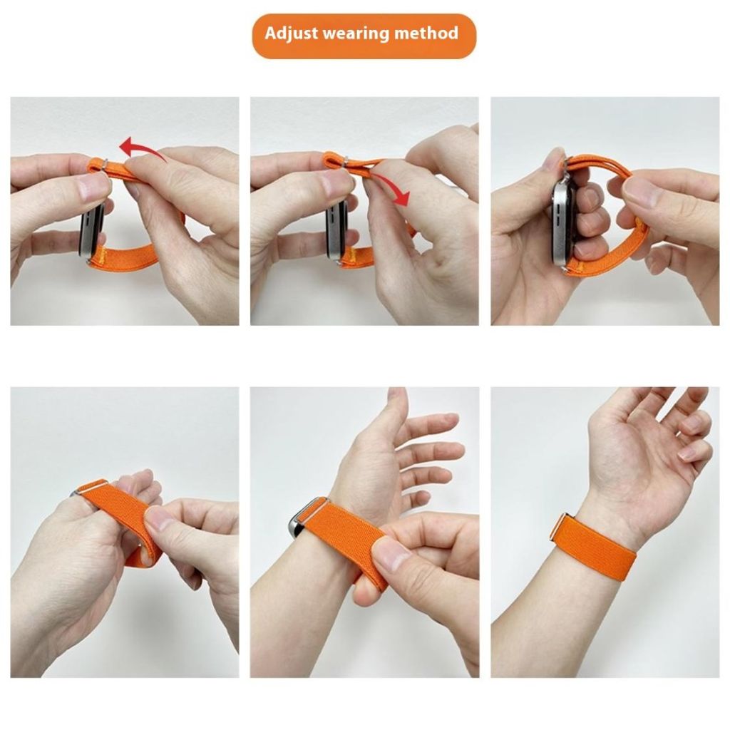 Google Pixel Watch 3 45 mm Kellonranneke, Nylon - oranssi