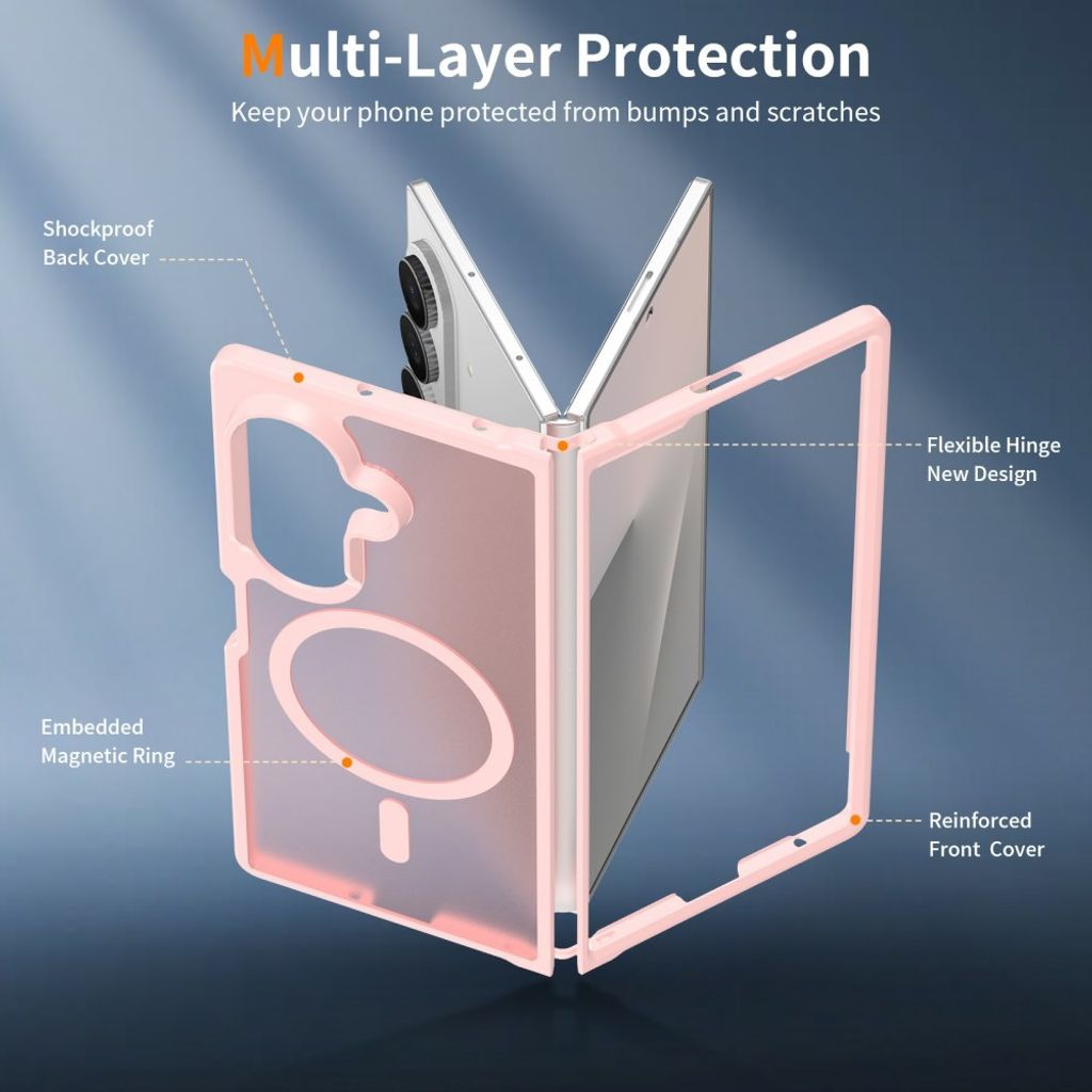 Samsung Galaxy Z Fold8 Ultra MagSafe cover med akrylbagside - Lyserød