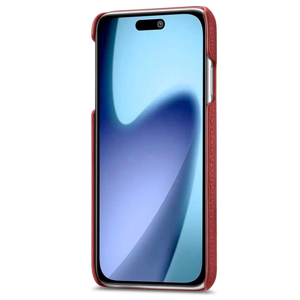 iPhone 17 Pro Max Deksel PU-lær Litchi-mønster - Rød