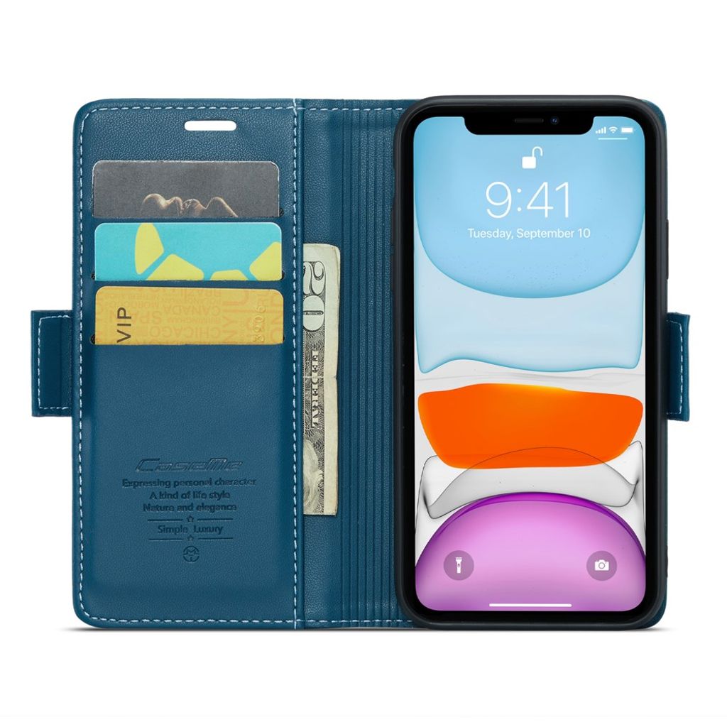 CASEME iPhone 11 Kotelo Korttipaikka - Sininen