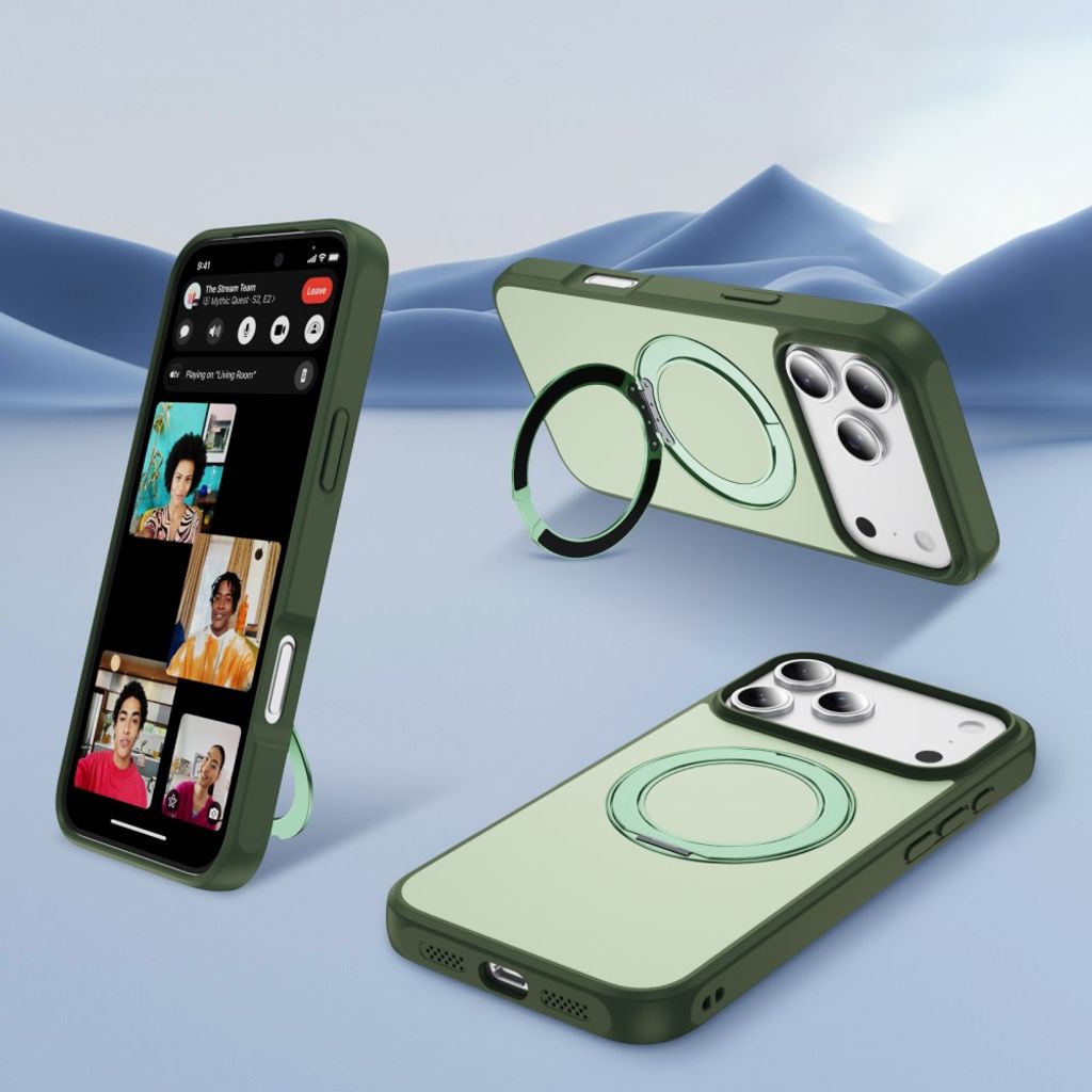 iPhone 18 Pro/17 Pro MagSafe Deksel med ringstøtte - Grønn