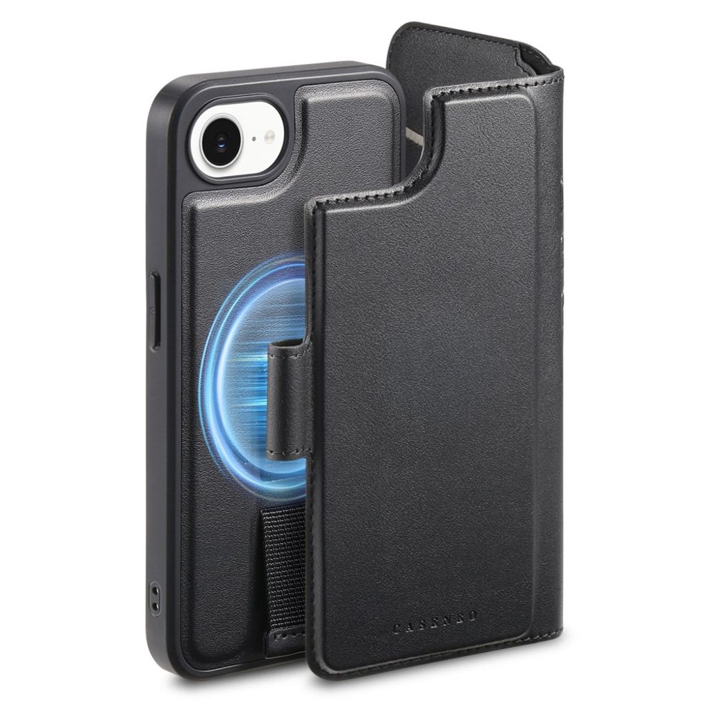 CASENEO iPhone 16e Magnetisk Lommeboketui RFID Blokkerende – Svart
