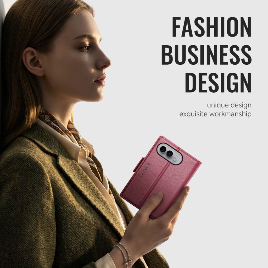 CASEME iPhone Duo Lompakkokotelo RFID-suojauksella - Punainen