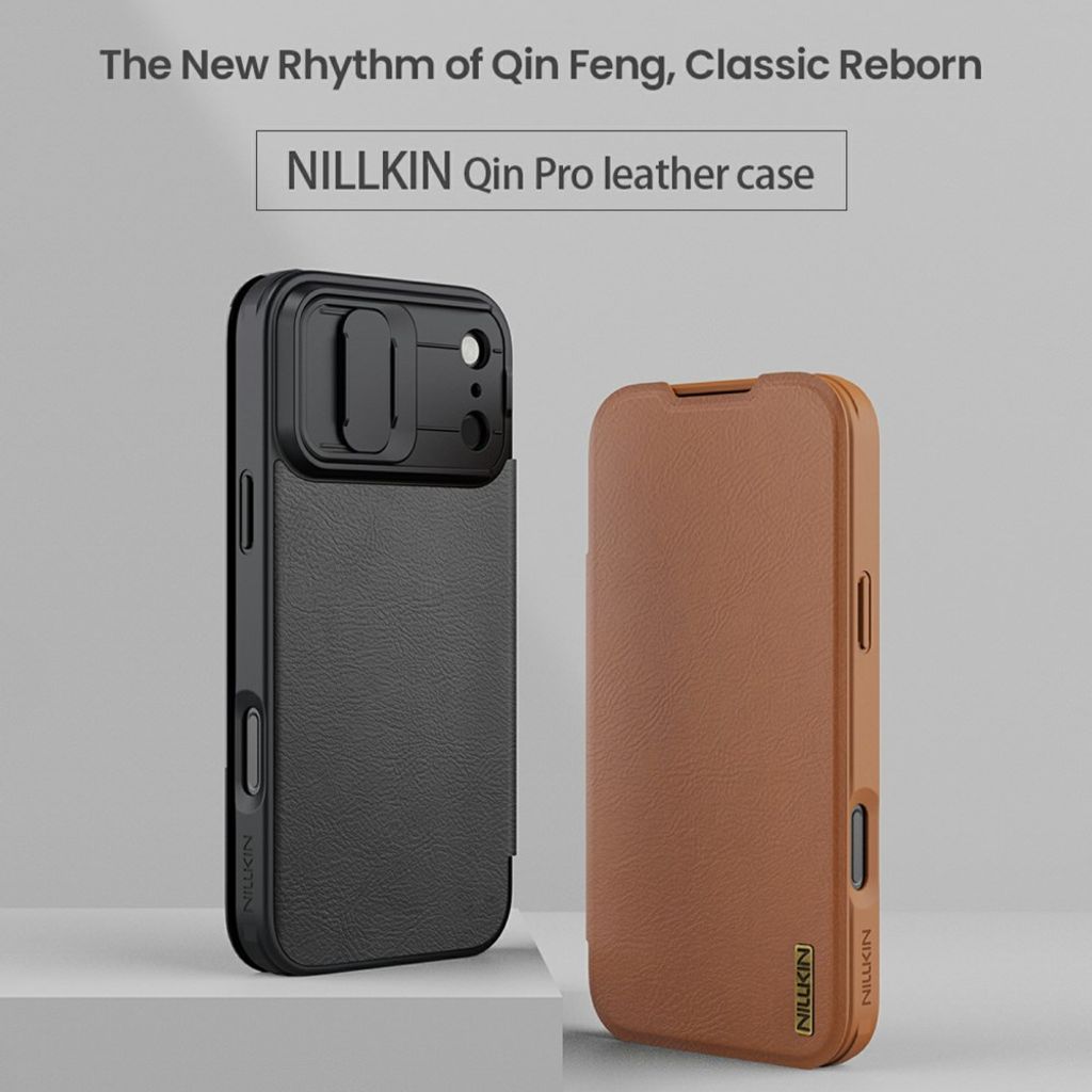 NILLKIN iPhone 18 Pro/17 Pro Kotelo Korttipaikoilla PU-nahka – Musta