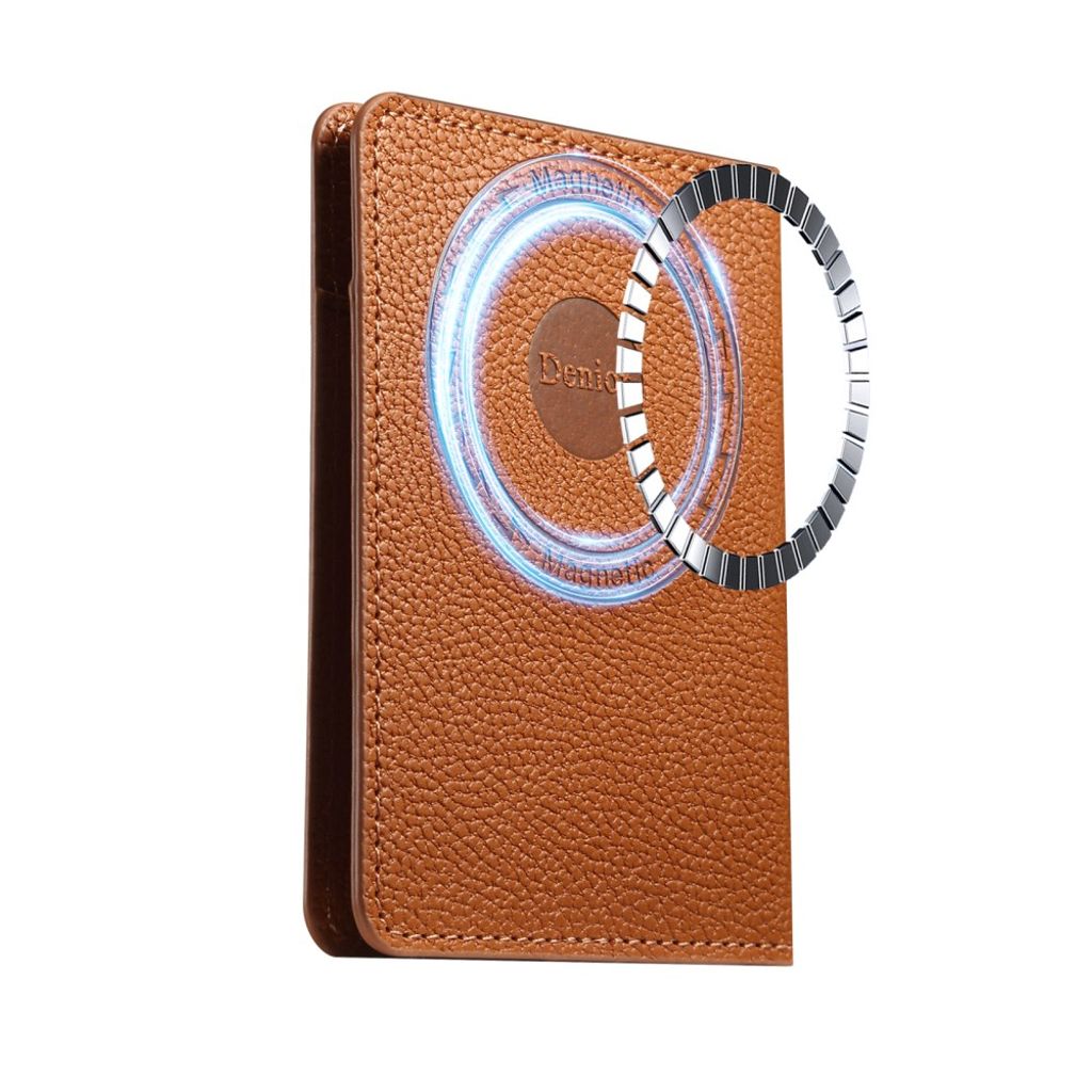 DENIOR MagSafe Wallet Magnetisk Kortholder for Mobiltelefon - Brun