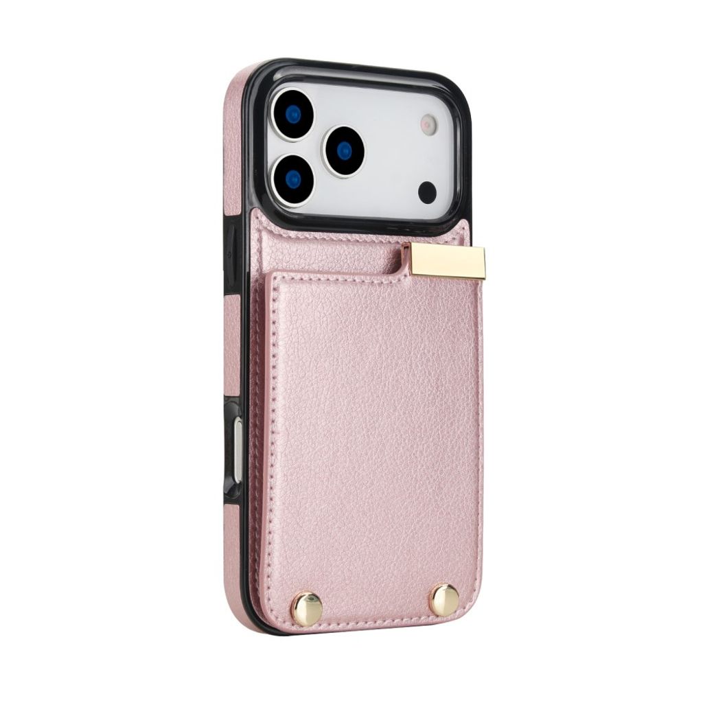 iPhone 17 Pro Skal med Korthållare - Roséguld