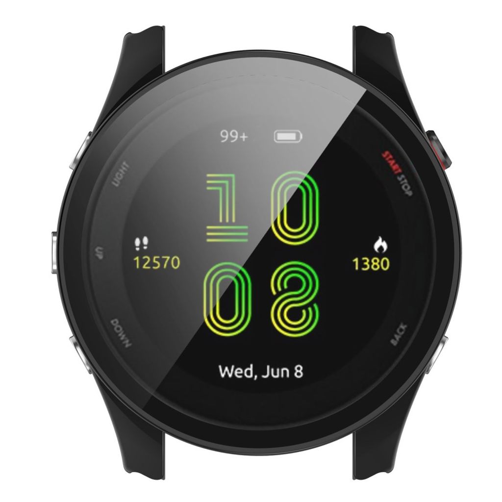 Garmin Forerunner 255 Skal med Skärmskydd i Härdat Glas – Svart