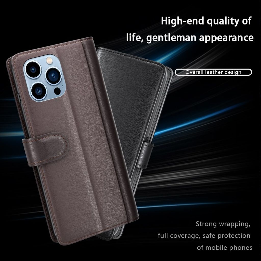 iPhone 14 Pro Max Wallet Cover - Brown