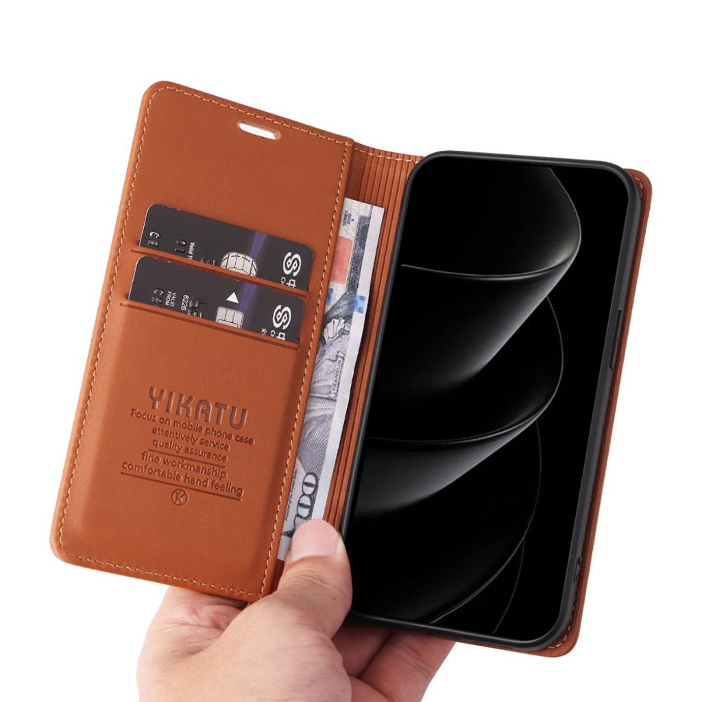 YIKATU iPhone 17 Pro Max Wallet cover - Brown