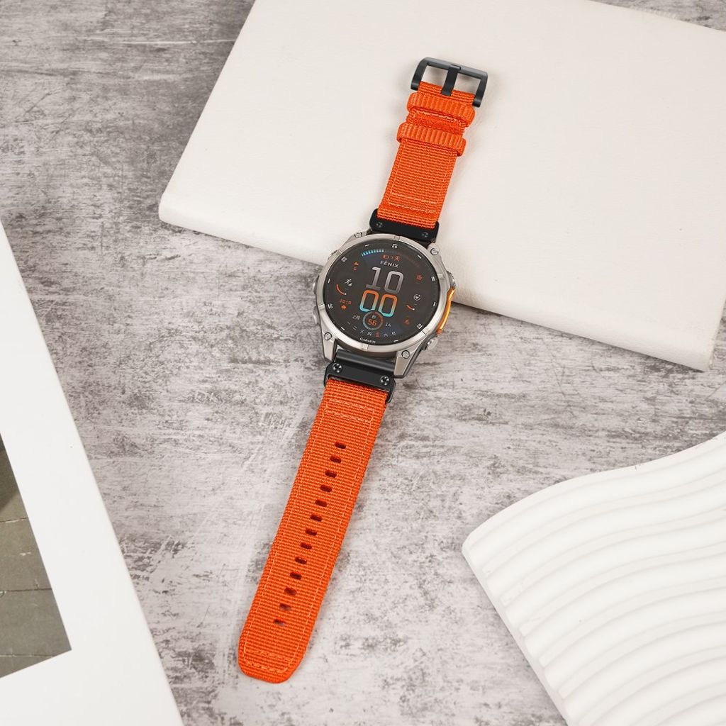 Garmin Fenix 8 43mm osv. Urrem i nylon - Orange