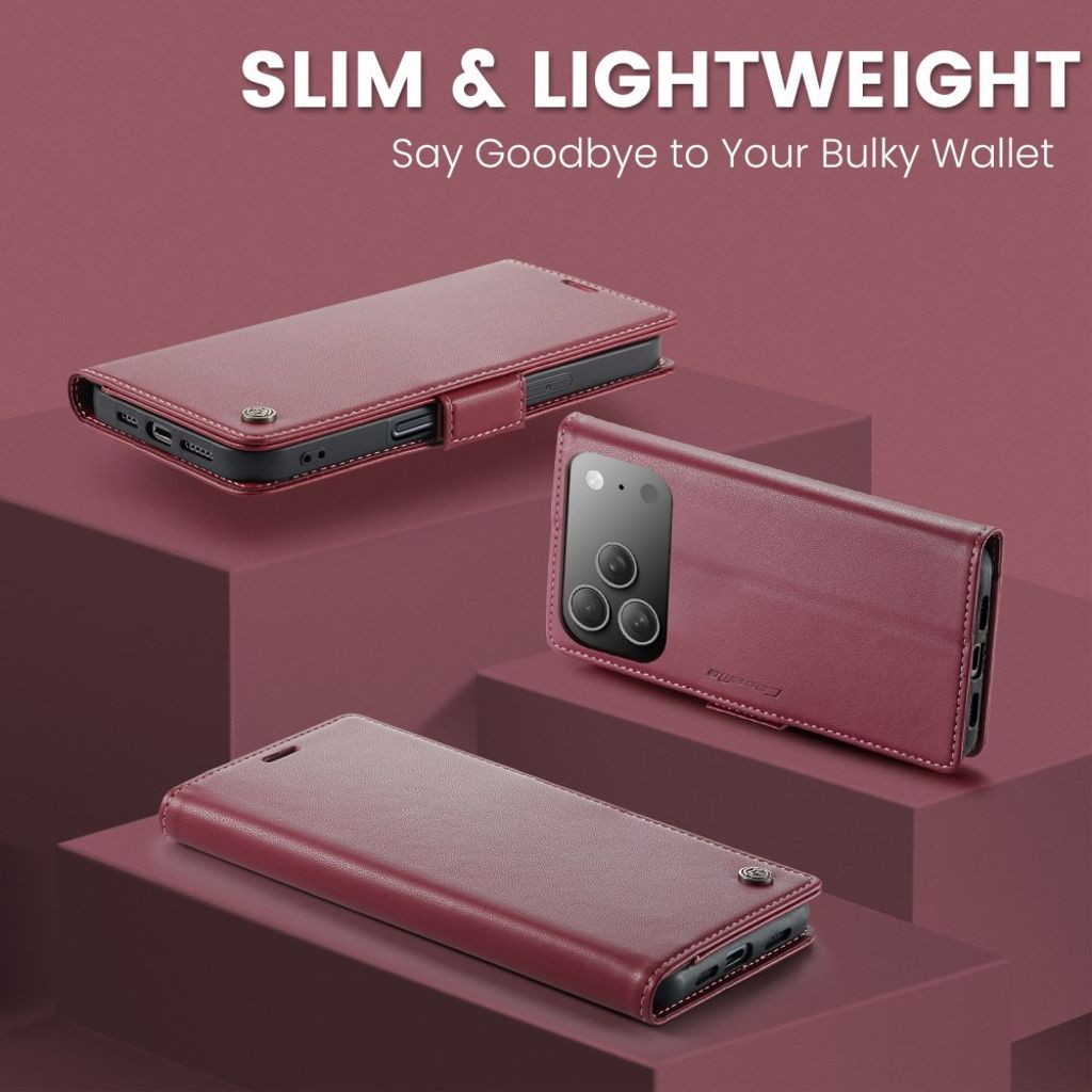 CASEME iPhone 17 Pro Max Etui med Kortspor - Rød