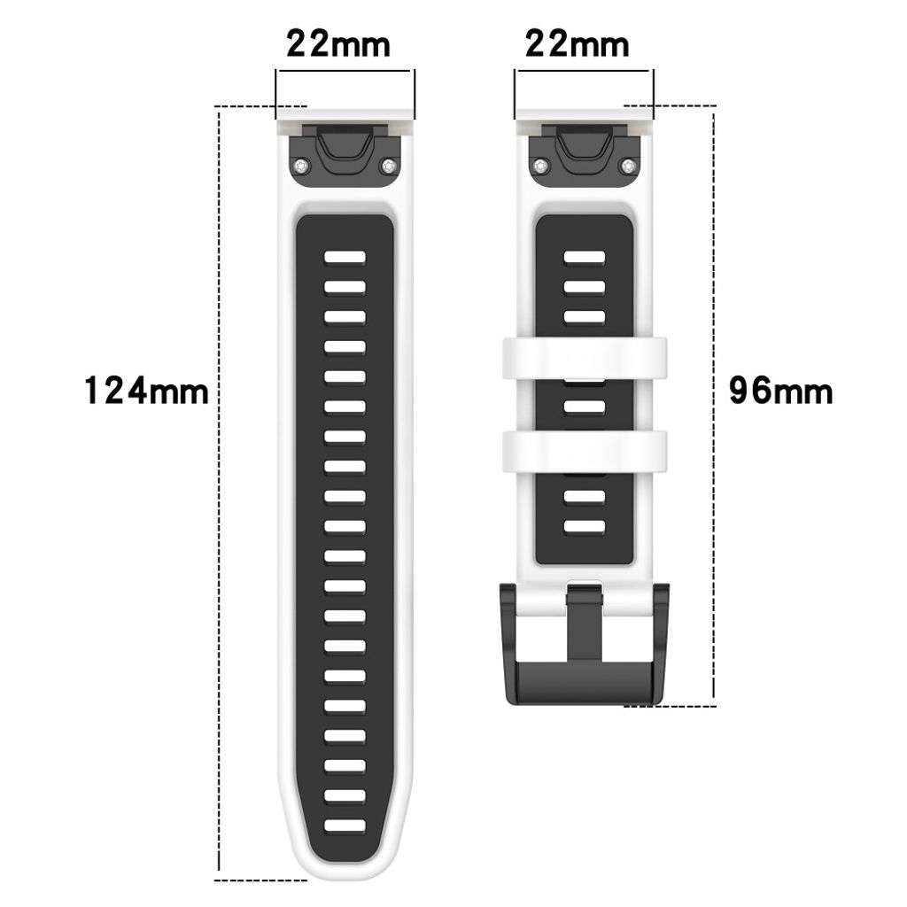 Garmin Fenix 7 etc. 22mm klockband - Grå och Gul