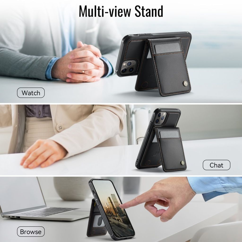 JEEHOOD iPhone 11 Pro Max Lompakkokuori MagSafe-yhteensopiva – Musta