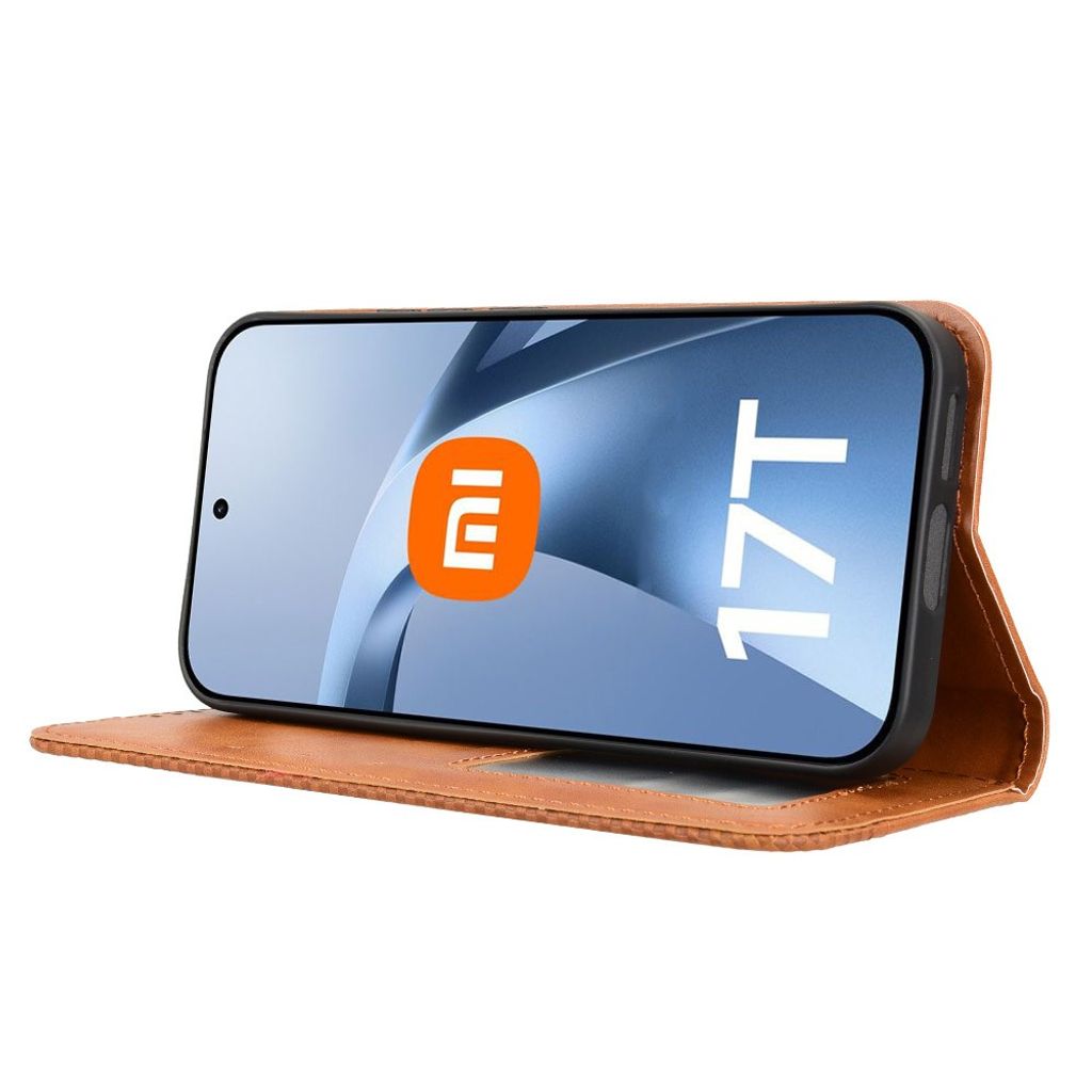 Xiaomi 17T Pro Plånboksfodral i PU-läder - Brun
