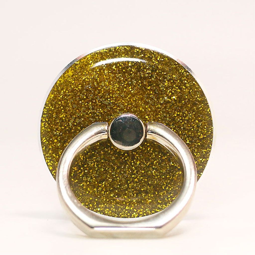 Glitter phone ring holder with kickstand – gold