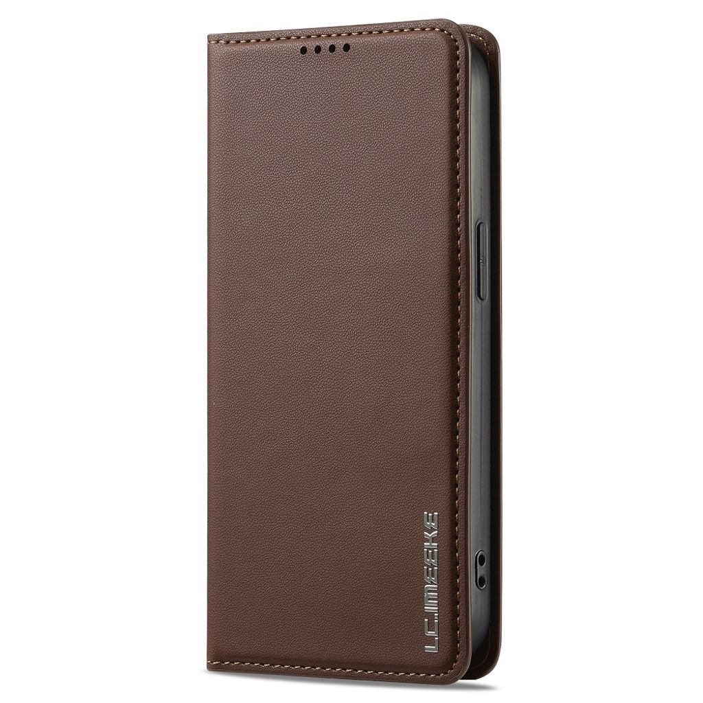 LC.IMEEKE iPhone 14/13 Wallet Cover Stand PU Leather - Brown