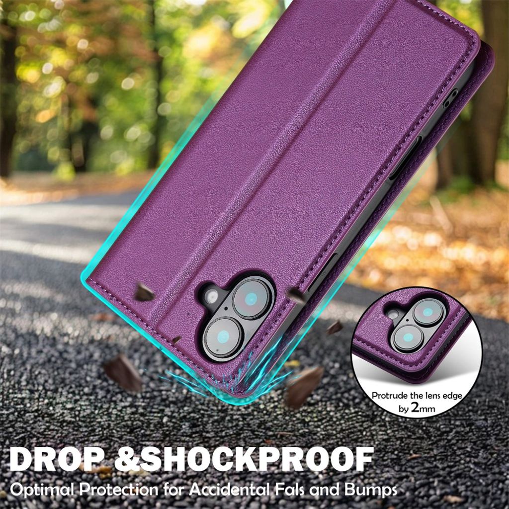 LC.IMEEKE iPhone 17 Wallet Cover - Purple