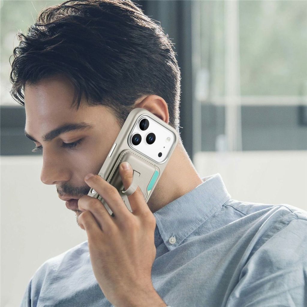 iPhone 18 Pro & iPhone 17 Pro MagSafe-yhteensopiva irrotettava Kortin haltija Kuori - Harmaa