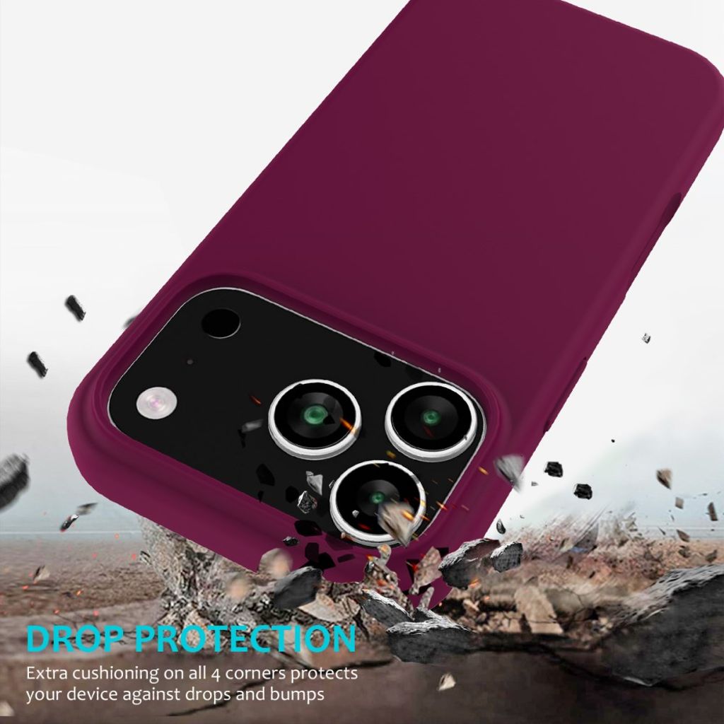 iPhone 17 Pro Max Silicone Phone Case - Wine Red