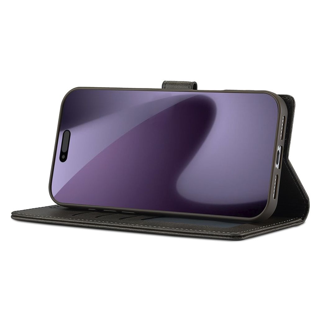 LC.IMEEKE iPhone 17 Pro Max Wallet Cover with Stand - Grey