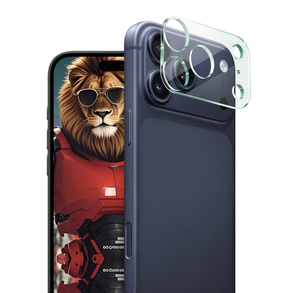 IMAK iPhone 18 Pro Max -linssinsuoja karkaistulla lasilla ja akryylikuorella - musta/läpinäkyvä