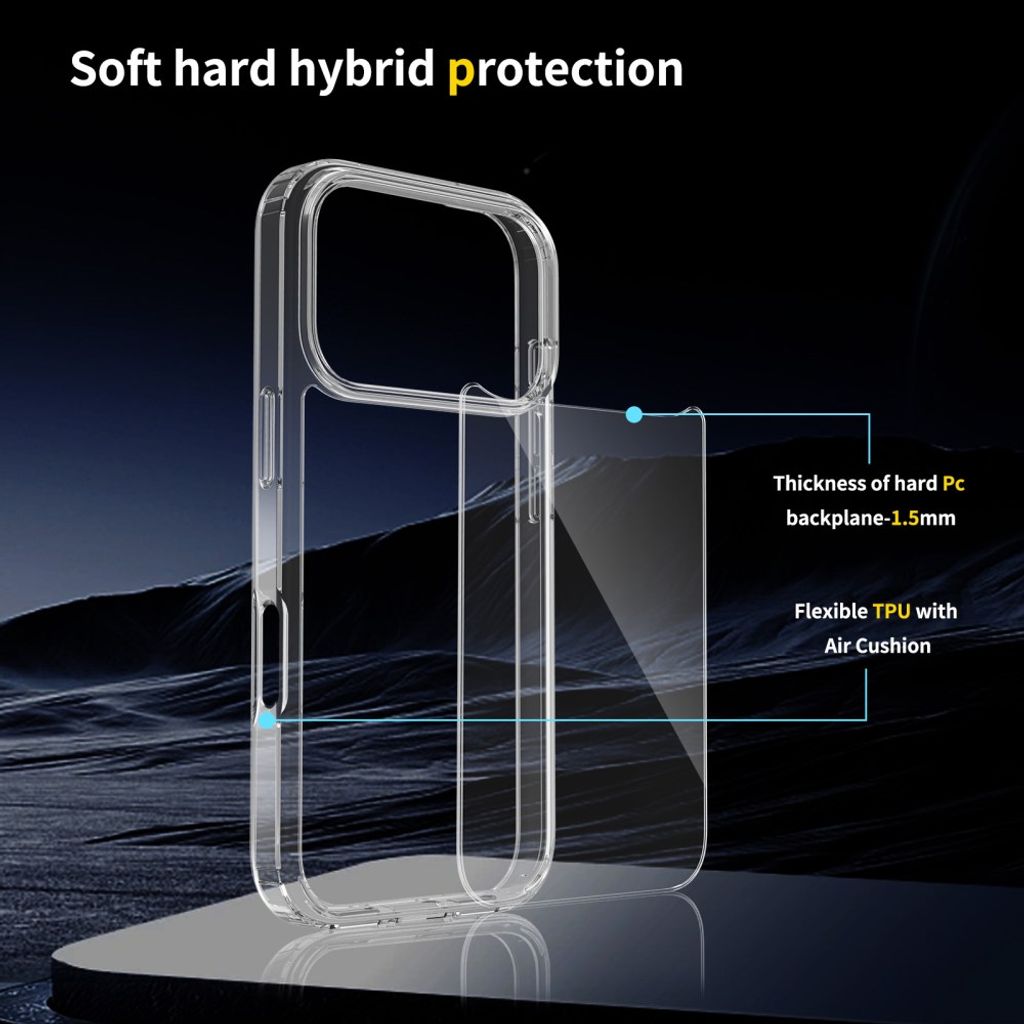 iPhone 18 Pro/17 Pro MagSafe deksel med akrylbakside - Svart