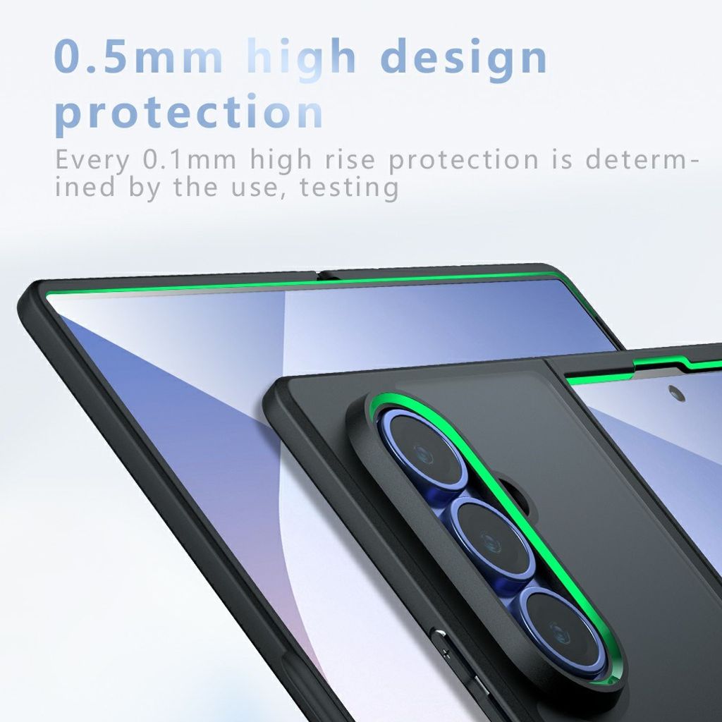 Samsung Galaxy Z Fold8 Ultra Stødsikkert Cover - Gennemsigtig sort